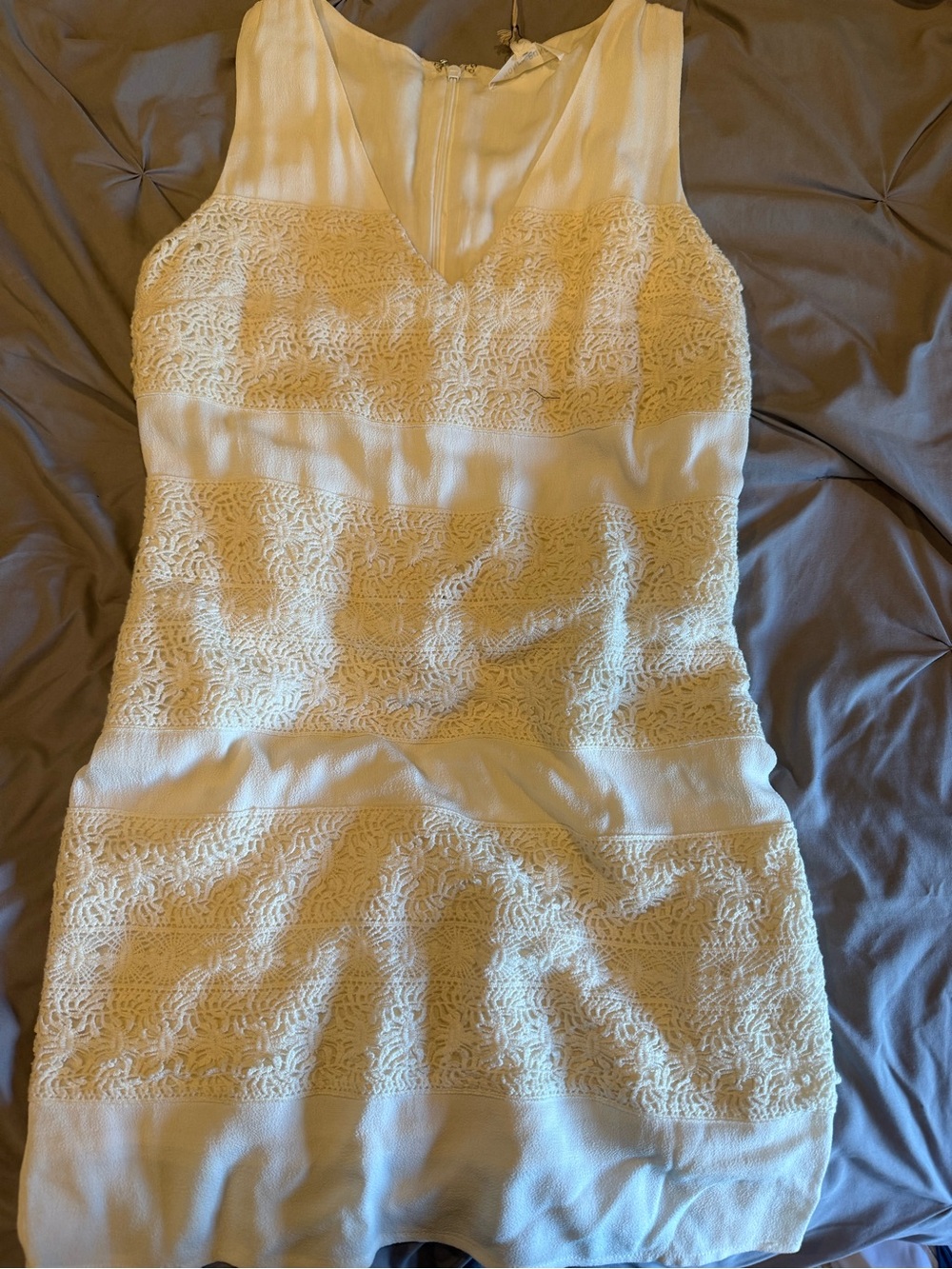 Honey Punch Ivory Lace-Panel Wedding Dress